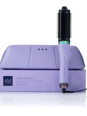 ghd Duet Blowdry 2-in-1 Hair Dryer Brush in Lavender with Black Bristles